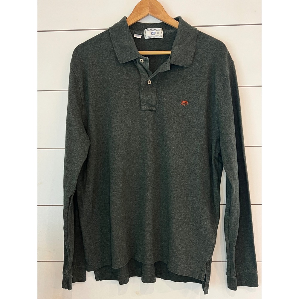 Southern Tide Skipjack Polo Shirt Mens Large Long Sleeve Green business casual
